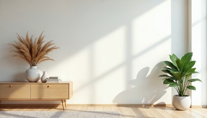 Stylish and Minimalist Living Room Decor with Plants and Natural Light
