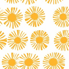 seamless pattern with sun, boho style, background for wallpaper