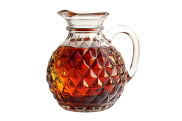 Glass Pitcher Filled with Brown Liquid