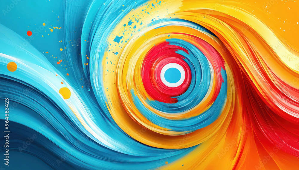 Poster colorful abstract swirl background forming a circular pattern