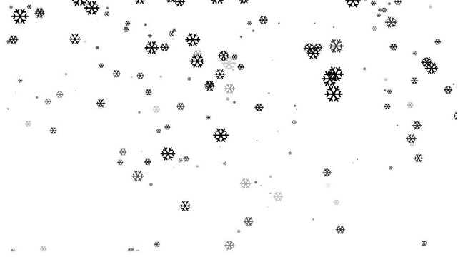 Winter Snowflakes: Flat snowflake motion design with falling snow elements. Snowfall animation