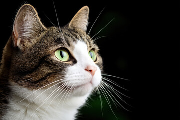 Cat On Dark Background