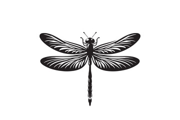 Dragonfly silhouette vector illustration, Dragonfly silhouette vector, Dragonfly silhouette  drawing