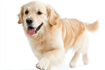 Obraz premium Dog Running On A White Background