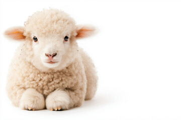 Isolated Sheep On White Background