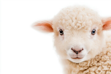 Isolated Sheep On White Background