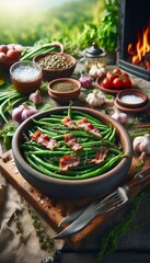 Grüne Bohnen mit Speck