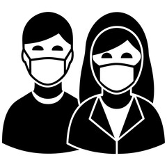 Vector Art of People Wearing Medical Masks