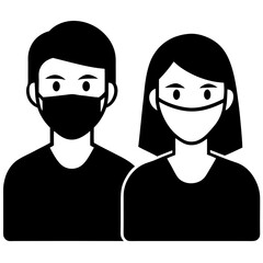Vector Art of People Wearing Medical Masks