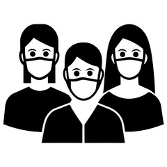 Vector Art of People Wearing Medical Masks