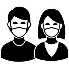 Vector Art of People Wearing Medical Masks