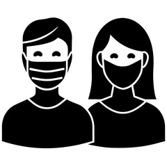 Vector Art of People Wearing Medical Masks