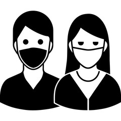 Vector Art of People Wearing Medical Masks