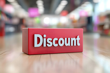 The word "discount" is written in a colorful font on a clean background.