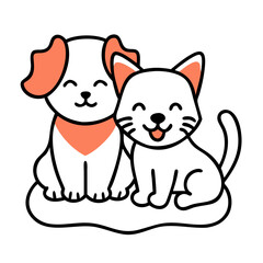 Obraz premium icon of a dog and cat
