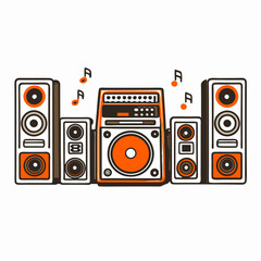 Fototapeta premium Vector Art Sound System Illustration
