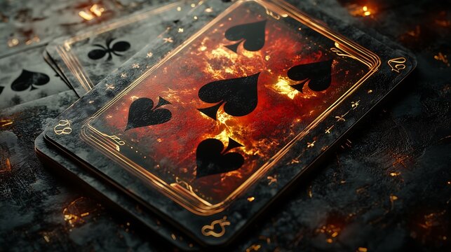 The golden glow of a magical card that grants a shimmering wish in a world of illusion and fire where past and present are in mysterious harmony.Generative AI