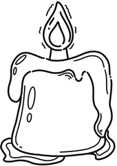 Candle line art