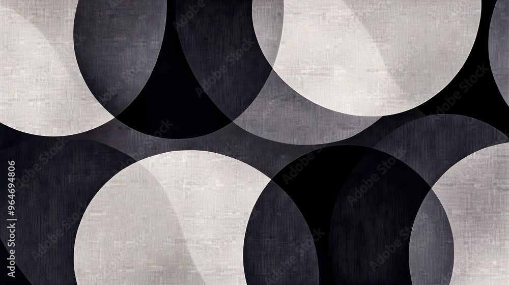 Poster Abstract Black and White Circle Pattern Texture Background