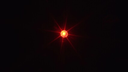 LED Light Red Diode in Macro Isolated on Black Background