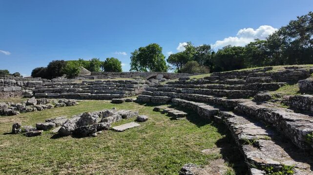 The majest archeological site of Paestum, in the Province of Salerno, Campania, Italy.