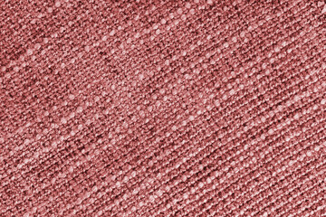 Jacquard diagonal woven coarse weave texture upholstery red fabric background