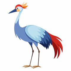 Obraz premium Vibrant Full-Body Crane Vector Art with Bold Lines on White Background
