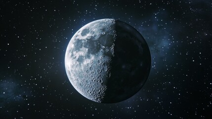 Majestic Moon in Space