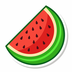 Watermelon Sticker Vector Art