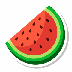 Watermelon Sticker Vector Art