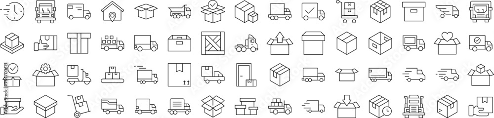 Poster delivery line icon collection. modern collection for design, web sites, apps, cards. contains linear
