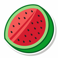 Watermelon Sticker Vector Art