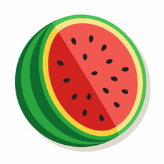 Watermelon Sticker Vector Art