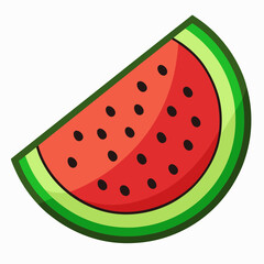 Watermelon Sticker Vector Art