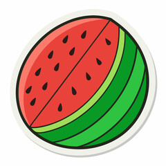 Watermelon Sticker Vector Art