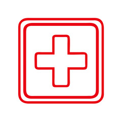Obraz premium Red icon of a medical cross
