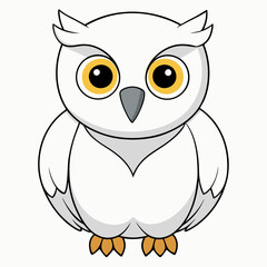 White Owl Vector Art