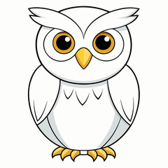White Owl Vector Art