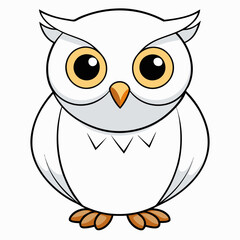 White Owl Vector Art