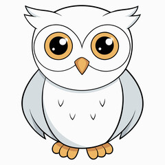 White Owl Vector Art