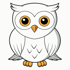 White Owl Vector Art