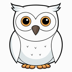 White Owl Vector Art