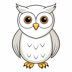 White Owl Vector Art