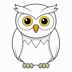White Owl Vector Art