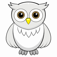 White Owl Vector Art