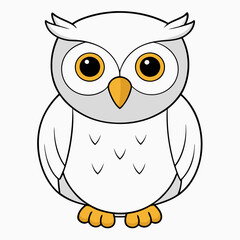 White Owl Vector Art