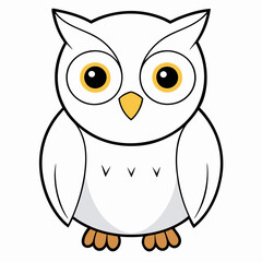 White Owl Vector Art