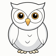 White Owl Vector Art