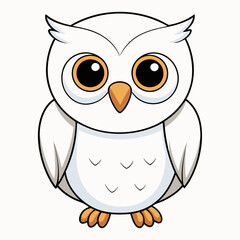 White Owl Vector Art