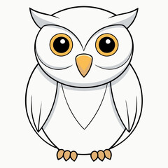 White Owl Vector Art
